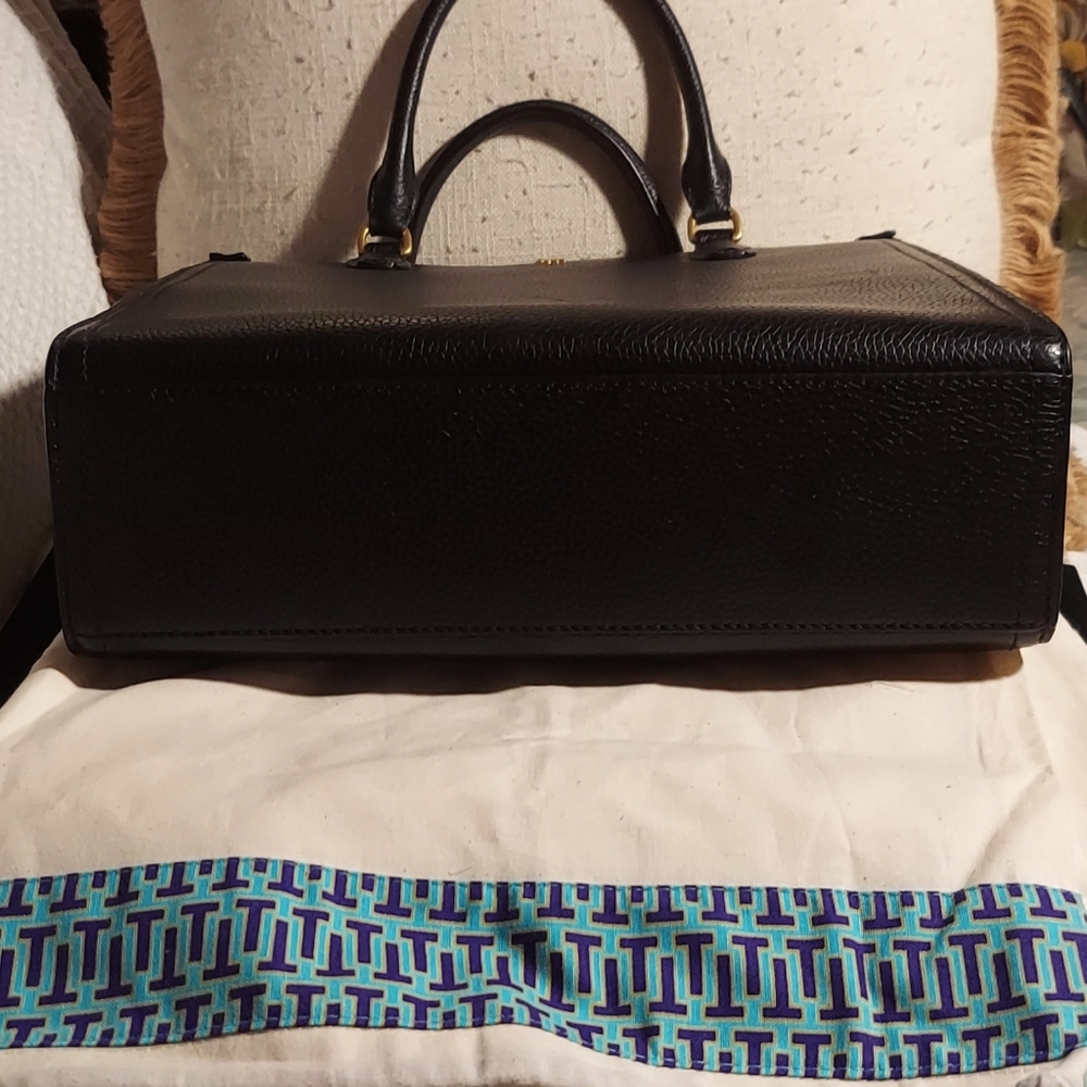 Tory Burch Black Large Pebbled Leather Blake Satchel Shoulder Bag with Dustbag - Picture 8 of 15